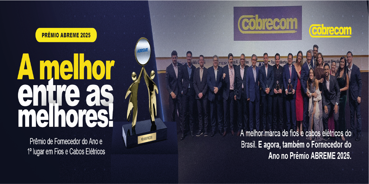 Cobrecom é eleita Fornecedor do Ano no Prêmio ABREME 2025 e consolida liderança no setor de fios e cabos elétricos